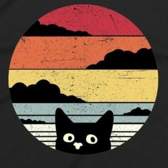 Retro Cat Funny T-shirt, Kitten Cats Gift - Picture 2 of 3